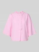 ICHI Regular Fit Bluse mit Rüschen Modell 'RUBY' in Pink, Größe 36