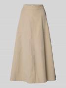 Christian Berg Woman Midirock mit Eingrifftaschen in Beige, Größe 34