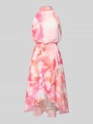 Swing Cocktailkleid mit Stehkragen in Pink, Größe 42