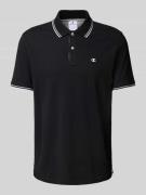 CHAMPION Regular Fit Poloshirt mit Logo-Stitching in Black, Größe L