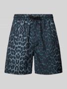 REVIEW Badehose mit Kordelzug und Gesäßtasche in Dunkelblau, Größe L
