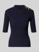 Ted Baker Strickshirt mit Zierknöpfen und 1/2-Arm in Marine, Größe 34