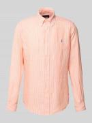 Polo Ralph Lauren Custom Fit Leinenhemd mit Button-Down-Kragen in Oran...