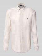 Polo Ralph Lauren Custom Fit Leinenhemd mit Button-Down-Kragen in Beig...