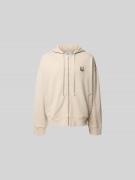 MAISON KITSUNÉ Oversized Sweatjacke mit Eingrifftaschen in Beige, Größ...
