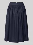 Marc Cain Knielanger Rock mit Label-Detail in Marine, Größe 40