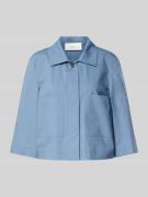 MORE Cropped Bluse mit Eingrifftaschen in Jeansblau, Größe 36