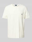 Polo Ralph Lauren Regular Fit T-Shirt aus Baumwoll-Leinen-Mix in Offwh...