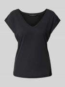 Vero Moda T-Shirt mit V-Ausschnitt Modell 'FILLI' in Black, Größe S