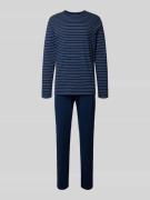 Schiesser Pyjama-Oberteil mit geripptem Rundhalsausschnitt in Marine, ...