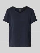 Marc Cain Blusenshirt mit Rundhalsausschnitt in Marine, Größe 34