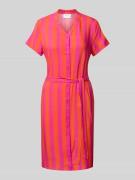Vila Knielanges Kleid aus Viskose mit Bindegürtel in Orange, Größe 34
