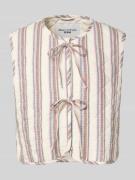 Marc O'Polo Denim Weste mit Steppnähten und Schnürung in Offwhite, Grö...