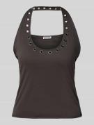 WEEKDAY Tanktop mit Neckholder in Anthrazit, Größe M