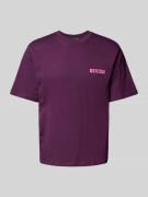 REVIEW Regular Fit T-Shirt aus Baumwoll-Viskose-Mix in Pflaume, Größe ...