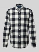 Jack & Jones Freizeithemd mit Knopfleiste Modell 'GINGHAM' in Weiss, G...
