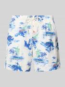 Tommy Hilfiger Badeshorts mit Allover-Muster in Weiss, Größe L