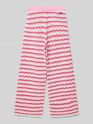 Guess Wide Leg Stoffhose in Häkeloptik in Rosa, Größe 164