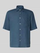 Marc O'Polo Regular Fit Leinenhemd mit kurzem Arm in Blau, Größe L