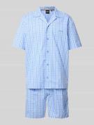 BOSS Pyjama mit Label-Stitching Modell 'Cooper' in Bleu, Größe S