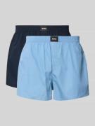 BOSS Boxershorts mit Label-Detail im 2er-Pack in Blau, Größe XXL