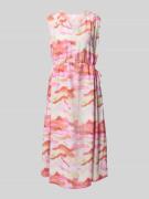 YAS Midikleid mit V-Ausschnitt Modell 'AROLA' in Pink, Größe 34