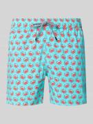 Zeybra Regular Fit Badehose mit Label-Patch Modell 'GRANCHIO' in Tuerk...