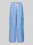 Scotch & Soda Wide Leg Stoffhose aus Baumwoll-Leinen-Mix in Hellblau, ...