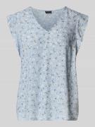 Pieces Regular Fit Blusentop mit Kappärmeln Modell 'NYA' in Hellblau, ...