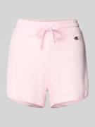 CHAMPION Sweatshorts mit Label-Detail in Hellrosa, Größe XS