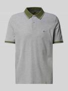 Fynch-Hatton Poloshirt mit Label-Stitching in Oliv, Größe 3XL