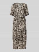 FREE/QUENT Midikleid aus Viskose-Leinen-Mix Modell 'Larin' in Beige, G...