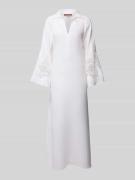 Max Mara Studio Leinenkleid mit Lochstickerei Modell 'STRANO' in Weiss...