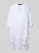 Luisa Cerano Knielanges Tunikakleid mit Häkelspitze in Weiss, Größe 44