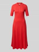 Christian Berg Woman Polokleid mit Druckknopfleiste in Hellrot, Größe ...