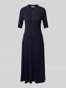 Christian Berg Woman Polokleid mit Druckknopfleiste in Dunkelblau, Grö...