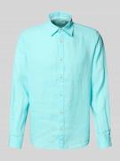 s.Oliver RED LABEL Regular Fit Leinenhemd mit Sportmanschetten in Blau...