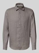 s.Oliver RED LABEL Regular Fit Leinenhemd mit Sportmanschetten in Mitt...