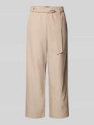 comma Straight Leg Stoffhose aus Viskose-Mix mit Leinen-Anteil in Taup...