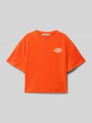 Garcia T-Shirt mit Statement-Print in Orange, Größe 140