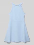 Garcia Knielanges Kleid mit Rundhalsausschnitt und Label-Detail in Ble...