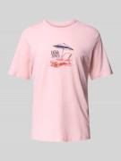 Jack & Jones T-Shirt mit Motiv-Print Modell 'ALMERIA' in Rosa, Größe M