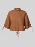 Marc O'Polo Denim Cropped Bluse aus Leinen-Baumwoll-Mix in Mittelbraun...