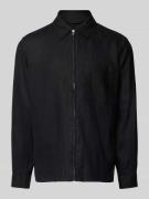 Marc O'Polo Regular Fit Overshirt aus reinem Leinen in Black, Größe L