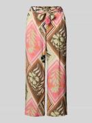 comma Straight Leg Stoffhose mit Bindegürtel in Pink, Größe 34
