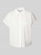 OPUS Regular Fit Blusenshirt mit Lochmuster Modell 'Fessin' in Offwhit...