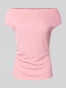 Lauren Ralph Lauren T-Shirt mit U-Boot-Ausschnitt in Altrosa, Größe XL