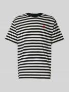 Edwin T-Shirt mit Stitching-Detail Modell 'BASIC STRIPE' in Black, Grö...