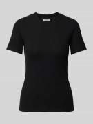 Marc O'Polo Denim T-Shirt mit Ripp-Optik in Black, Größe L