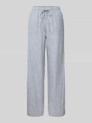 Pieces Wide Leg Hose aus Baumwoll-Leinen-Mix Modell 'APIA' in Bleu, Gr...